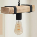 Φωτιστικό Οροφής Vero Megapap e27 Ξύλινο Μονόφωτο Χρώμα Φυσικό - Μαύρο 25x8x65εκ.