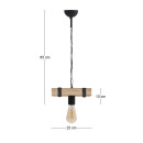 Φωτιστικό Οροφής Vero Megapap e27 Ξύλινο Μονόφωτο Χρώμα Φυσικό - Μαύρο 25x8x65εκ.