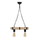 Φωτιστικό Οροφής Vero Megapap e27 Ξύλινο Δίφωτο Χρώμα Φυσικό - Μαύρο 40x8x65εκ.
