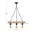 Φωτιστικό Οροφής Vero Megapap e27 Ξύλινο Τρίφωτο Χρώμα Φυσικό 50x8x65εκ.