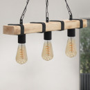 Φωτιστικό Οροφής Vero Megapap e27 Ξύλινο Τρίφωτο Χρώμα Φυσικό - Μαύρο 50x8x65εκ.