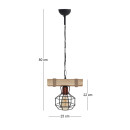 Φωτιστικό Οροφής Lumenia Megapap e27 Ξύλινο - Μεταλλικό Μονόφωτο Χρώμα Φυσικό - Μαύρο 25x14x80εκ.