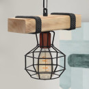 Φωτιστικό Οροφής Lumenia Megapap e27 Ξύλινο - Μεταλλικό Μονόφωτο Χρώμα Φυσικό - Μαύρο 25x14x80εκ.