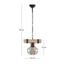 Φωτιστικό Οροφής Lumenia Megapap e27 Ξύλινο - Μεταλλικό Μονόφωτο Χρώμα Φυσικό - Μαύρο 25x14x80εκ.