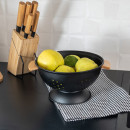 Estia Σουρωτηρι Ζυμαρικων Bamboo Essentials Μεταλλικο με Λαβες 24x24x13.7cm Μαυρο