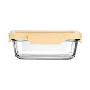 Estia Φαγητοδοχειο Click&seal Γυαλινο 1050ml 21.6x16.5x7.4cm με Καπακι Πλαστικο Ivory