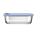 Estia Φαγητοδοχειο Colorseal Γυαλινο 1050ml 21.6x16.5x7.4cm με Καπακι Σιλικονης Μπλε