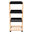 Estia Τρολεϊ Αποθηκευσης Bamboo Essentials 4 Επιπεδων 40x30x88cm Μαυρο