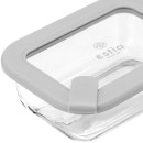 Estia Φαγητοδοχειο Colorseal Γυαλινο 370ml 16.3x12.3x6.2cm με Καπακι Σιλικονης Γκρι