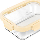 Estia Φαγητοδοχειο Click&seal Γυαλινο 1050ml 21.6x16.5x7.4cm με Καπακι Πλαστικο Ivory