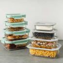 Estia Φαγητοδοχειο Colorseal Γυαλινο 1050ml 21.6x16.5x7.4cm με Καπακι Σιλικονης Γκρι