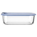 Estia Φαγητοδοχειο Colorseal Γυαλινο 1520ml 23.5x17.8x7.6cm με Καπακι Σιλικονης Μπλε