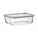 Estia Φαγητοδοχειο Colorseal Γυαλινο 1050ml 21.6x16.5x7.4cm με Καπακι Σιλικονης Γκρι