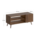 Έπιπλο Τηλεόρασης Parma Megapap Χρώμα Καρυδί 90x30x40εκ.