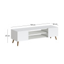 Έπιπλο Τηλεόρασης Etna Megapap Χρώμα Λευκό 150x30x45εκ.