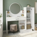 Τουαλέτα με Καθρέπτη Andera Megapap Χρώμα Λευκό 123,9x35x144,4εκ.