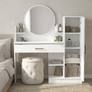 Τουαλέτα με Καθρέπτη Andera Megapap Χρώμα Λευκό 123,9x35x144,4εκ.