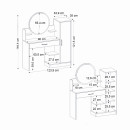 Τουαλέτα με Καθρέπτη Andera Megapap Χρώμα Λευκό 123,9x35x144,4εκ.