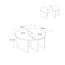 Τραπεζάκι Σαλονιού σετ 2 τμχ Dorena Megapap Χρώμα Sencron Black Ø90x41,7εκ.