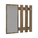 Κρεμάστρα Τοίχου με Καθρέπτη Folin Megapap Χρώμα Καρυδί 90x4x90εκ.