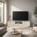 Έπιπλο Τηλεόρασης Lumbera Megapap Χρώμα Travertine 160x29,5x42εκ.