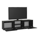 Έπιπλο Τηλεόρασης Lumbera Megapap Χρώμα Sencron Black 160x29,5x42εκ.