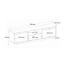 Έπιπλο Τηλεόρασης Lumbera Megapap Χρώμα Sencron Black 160x29,5x42εκ.