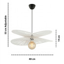 Φωτιστικό Οροφής Dafodil Megapap e27 από Σχοινί Μονόφωτο Χρώμα Λευκό Ø48x55εκ.