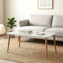 Τραπεζάκι Σαλονιού Plane Megapap Χρώμα Λευκό 90x55x41εκ.