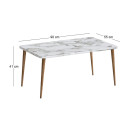 Τραπεζάκι Σαλονιού Plane Megapap Χρώμα Λευκό εφέ Μαρμάρου 90x55x41εκ.
