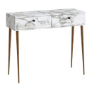 Κονσόλα Alis Megapap Χρώμα Λευκό εφέ Μαρμάρου 110x29x88εκ.