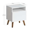 Κομοδίνο Sole Megapap Χρώμα Λευκό 40x30x47,6εκ.