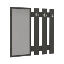 Κρεμάστρα Τοίχου με Καθρέπτη Folin Megapap Χρώμα Ανθρακί 90x4x90εκ.
