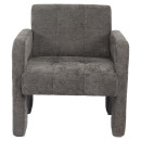 Πολυθρόνα ArteLibre VELORA Γκρι Ανοιχτό Ύφασμα/Ξύλο 75x68x69cm