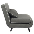 Κρεβάτι Ράντζο ArteLibre CALISTA Γκρι/Γκρι Ανοιχτό Ύφασμα/Ξύλο/Μέταλλο 78x200x28cm