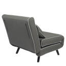 Κρεβάτι Ράντζο ArteLibre CALISTA Γκρι/Γκρι Ανοιχτό Ύφασμα/Ξύλο/Μέταλλο 78x200x28cm