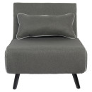 Κρεβάτι Ράντζο ArteLibre CALISTA Γκρι/Γκρι Ανοιχτό Ύφασμα/Ξύλο/Μέταλλο 78x200x28cm