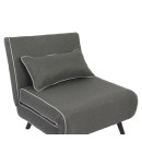 Κρεβάτι Ράντζο ArteLibre CALISTA Γκρι/Γκρι Ανοιχτό Ύφασμα/Ξύλο/Μέταλλο 78x200x28cm