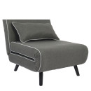 Κρεβάτι Ράντζο ArteLibre CALISTA Γκρι/Γκρι Ανοιχτό Ύφασμα/Ξύλο/Μέταλλο 78x200x28cm