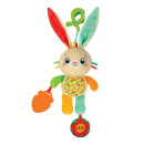 Baby Clementoni Βρεφικό Λούτρινο Λαγουδάκι Βόλτας με Κλιπ Για 0+ Μηνών