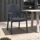 Πολυθρόνα Κήπου Πολυπροπυλενίου με Πλέξη Ραττάν Χρώμα Μαύρο 56x60x86,5εκ.