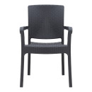 Πολυθρόνα Κήπου Πολυπροπυλενίου με Πλέξη Ραττάν Χρώμα Μαύρο 56x60x86,5εκ.