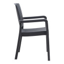 Πολυθρόνα Κήπου Πολυπροπυλενίου με Πλέξη Ραττάν Χρώμα Μαύρο 56x60x86,5εκ.