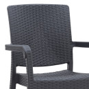 Πολυθρόνα Κήπου Πολυπροπυλενίου με Πλέξη Ραττάν Χρώμα Μαύρο 56x60x86,5εκ.