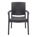 Πολυθρόνα Κήπου Πολυπροπυλενίου με Πλέξη Ραττάν Χρώμα Καφέ 56x60x86,5εκ.