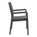 Πολυθρόνα Κήπου Πολυπροπυλενίου με Πλέξη Ραττάν Χρώμα Καφέ 56x60x86,5εκ.