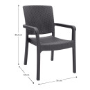 Πολυθρόνα Κήπου Πολυπροπυλενίου με Πλέξη Ραττάν Χρώμα Καφέ 56x60x86,5εκ.