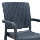 Πολυθρόνα Κήπου Πολυπροπυλενίου με Πλέξη Ραττάν Χρώμα Γκρι 56x60x86,5εκ.