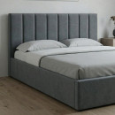 Κρεβάτι Renata Megapap Υφασμάτινο με Αποθηκευτικό Χώρο Χρώμα Γκρι 150x200εκ.