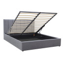 Κρεβάτι Renata Megapap Υφασμάτινο με Αποθηκευτικό Χώρο Χρώμα Γκρι 150x200εκ.